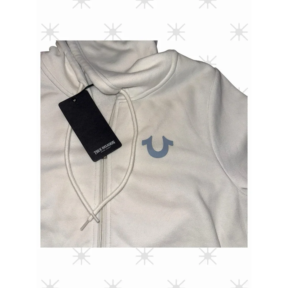 True Religion‎ World Tour White Zip-up Hoodie Size M NWT